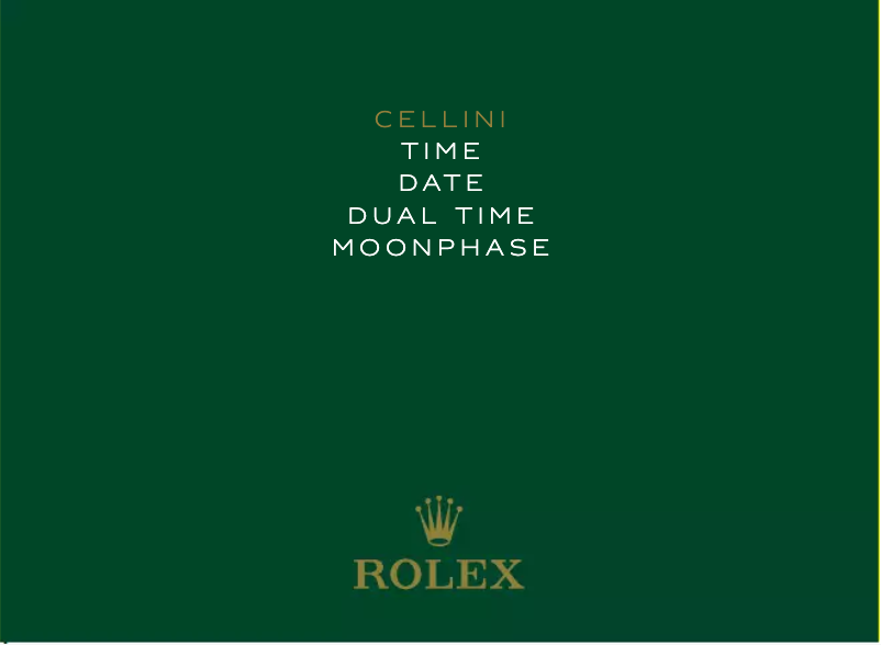 Page n°1 - Manuel utilisateur Rolex Cellini