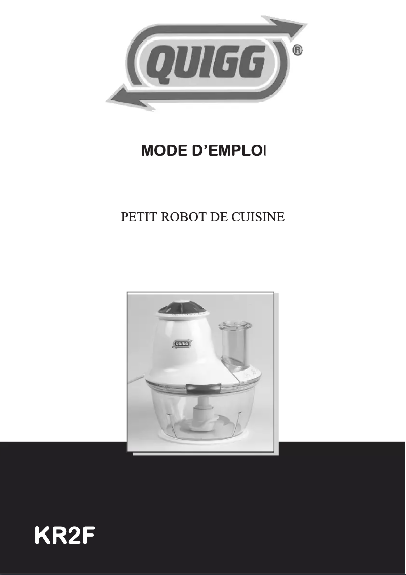 Page n°1 - Manuel utilisateur Quigg KR2