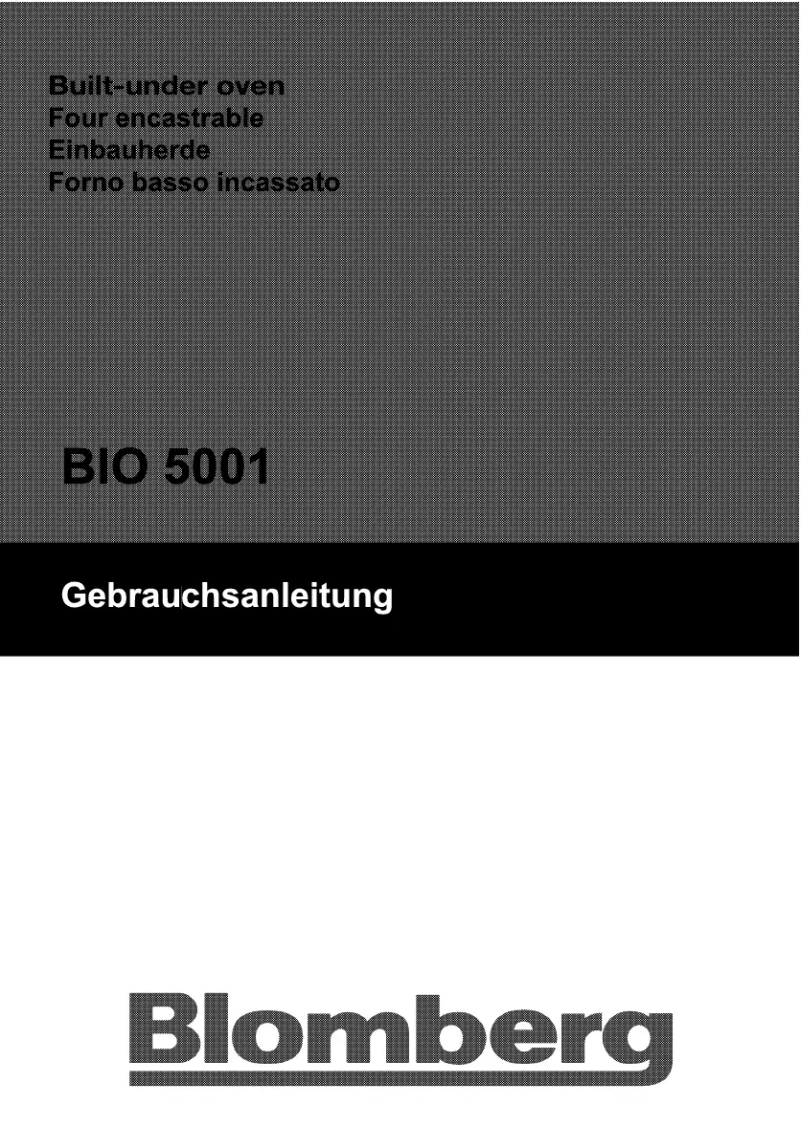 Page 1 de la notice Manuel utilisateur Blomberg BIO 5001 X