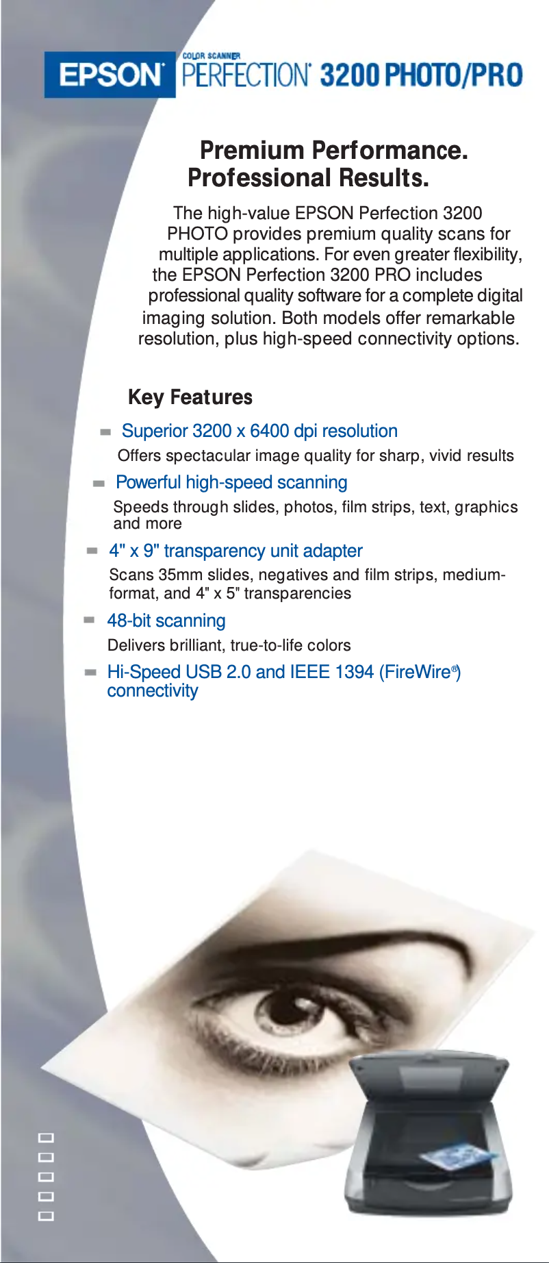 Page n°1 - Brochure Epson Perfection 3200 Pro