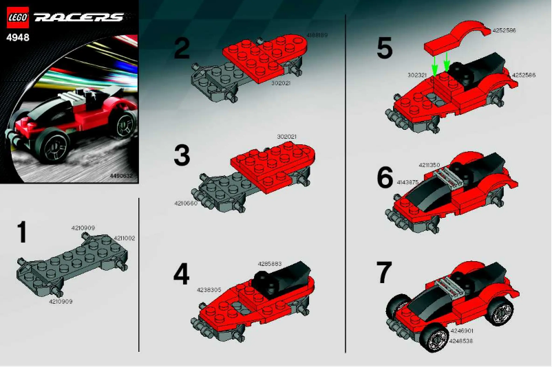 Page n°1 - Manuel utilisateur Lego Red Racer