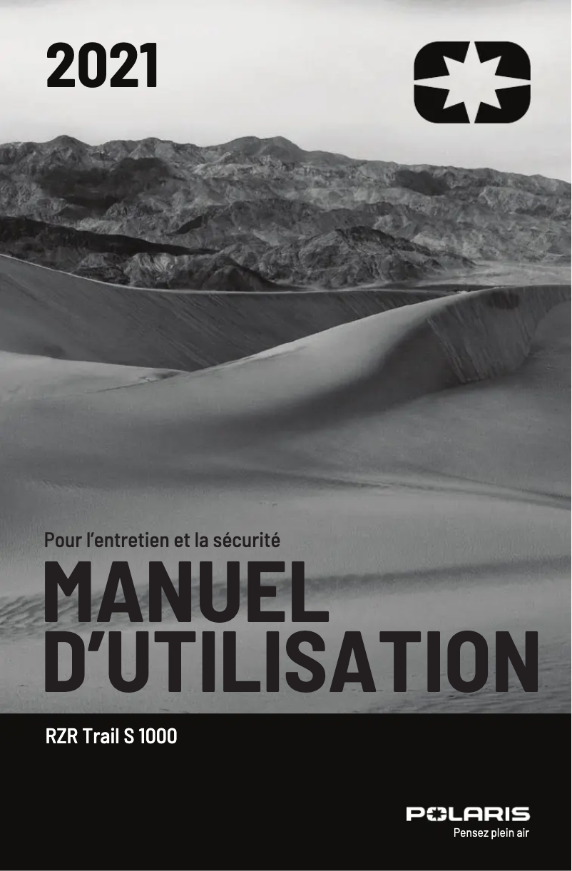 Image de la première page du manuel de l'appareil RZR Trail S 1000 (2021)