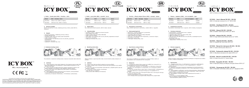 Página 1 del manual Manual de usuario Icy Box IB-254U3