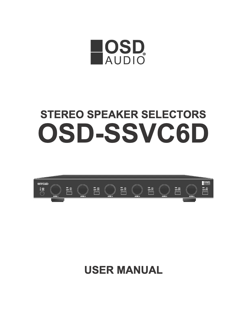 Page 1 de la notice Manuel utilisateur OSD Audio OSD-SSVC6D