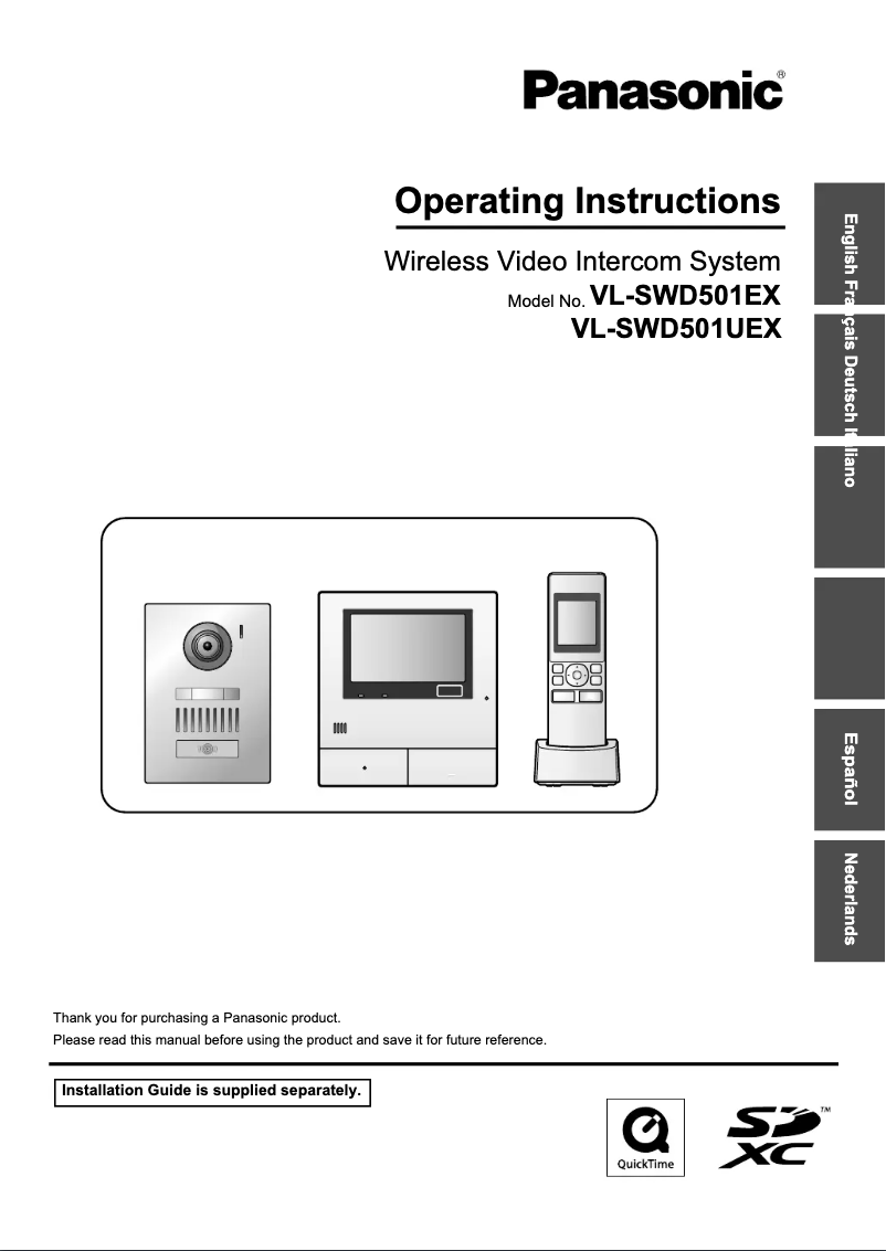Image de la première page du manuel de l'appareil VL-SWD501