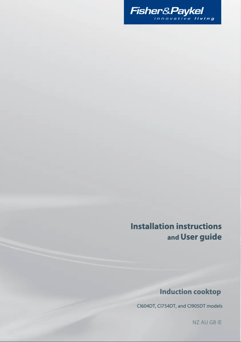 Page n°1 - Manuel utilisateur Fisher & Paykel CI905DTB1