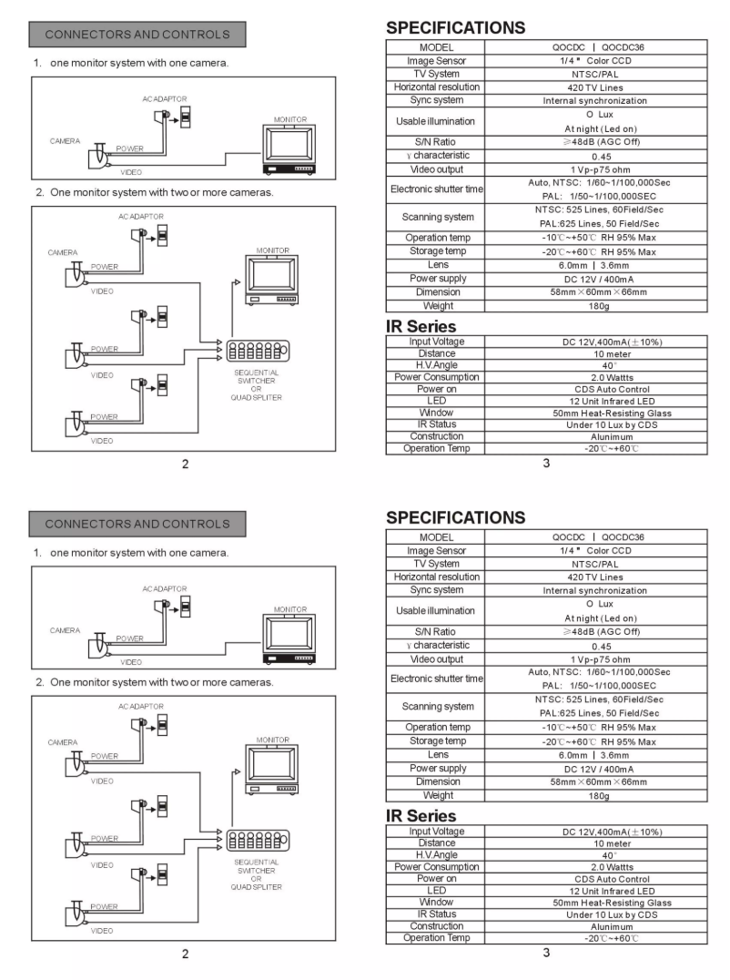 Page 1 de la notice Manuel utilisateur Q-See Q0CDC36