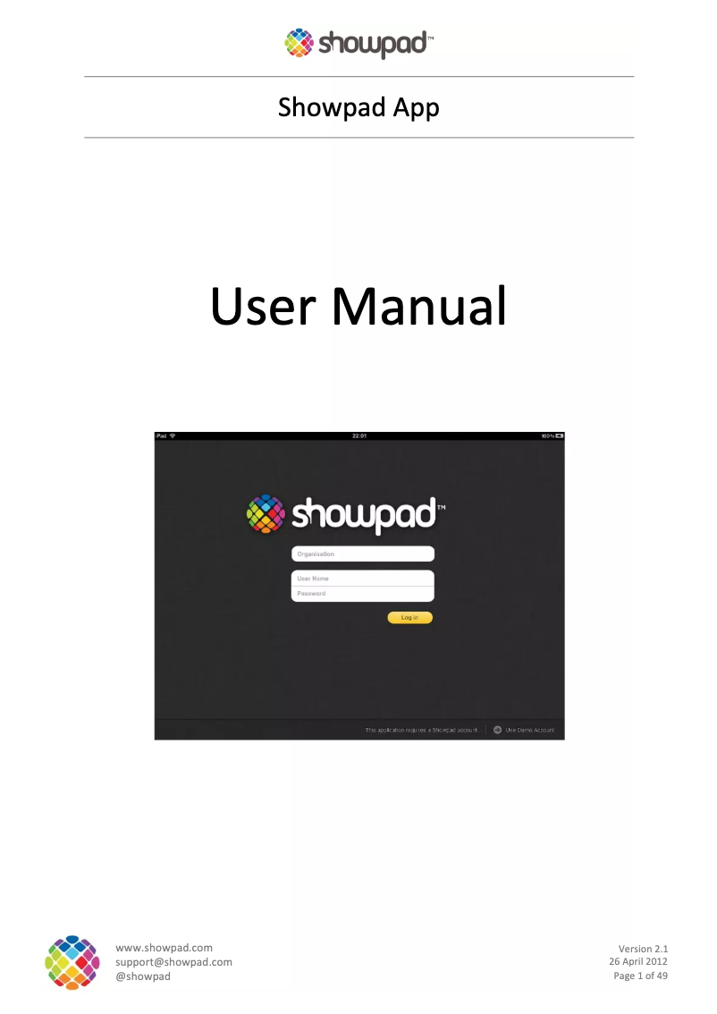 Página 1 del manual Manual de usuario Showpad App v2.1