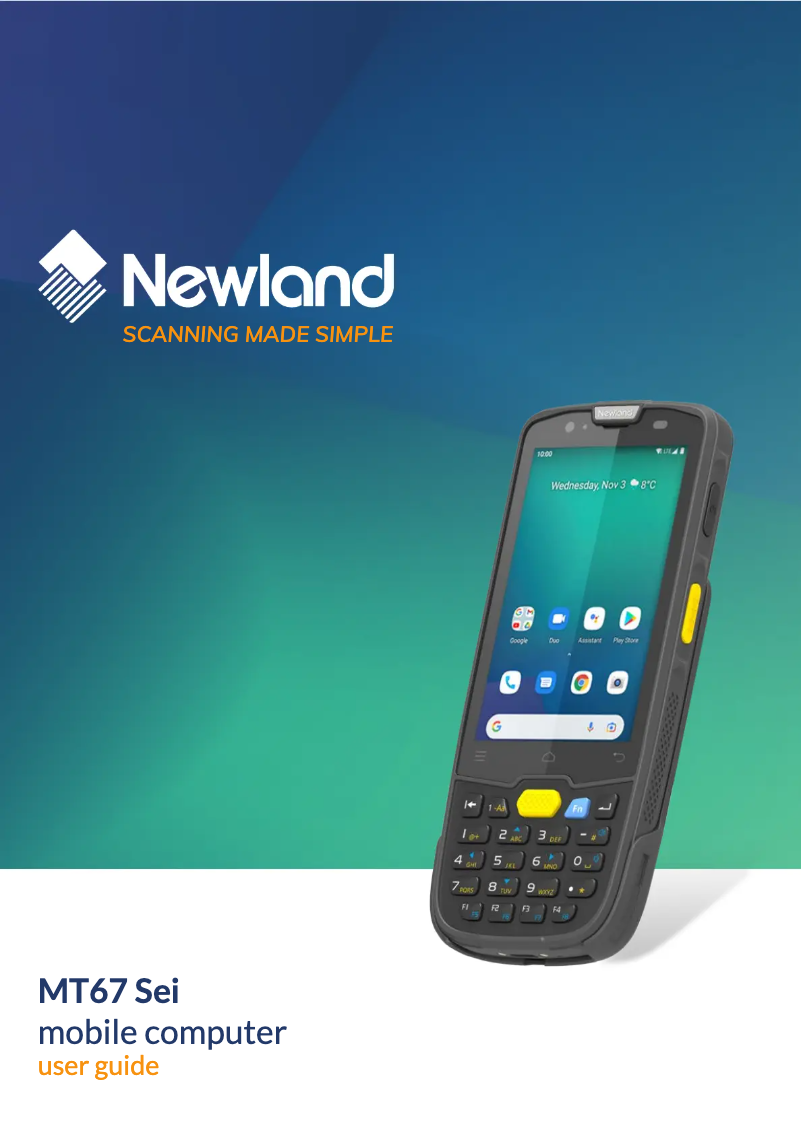 Page n°1 - Manuel utilisateur Newland MT67 Sei