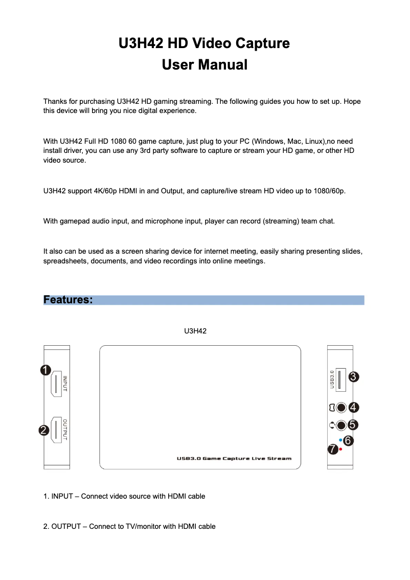 Página 1 del manual Manual de usuario ANDYCINE U3H42