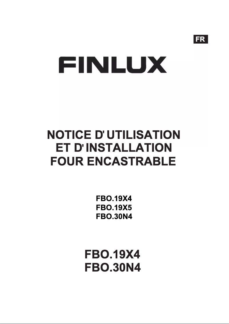 Page n°1 - Manuel utilisateur Finlux FBO.19X4