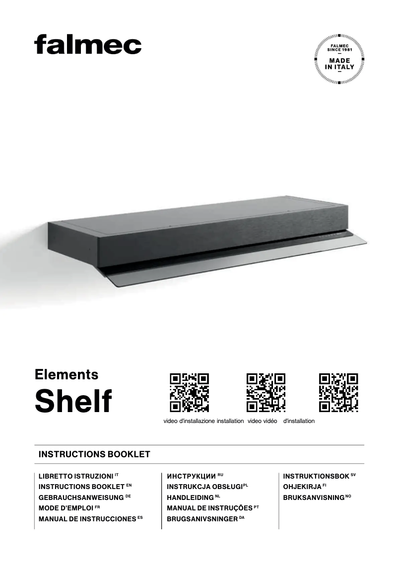 Image de la première page du manuel de l'appareil Shelf