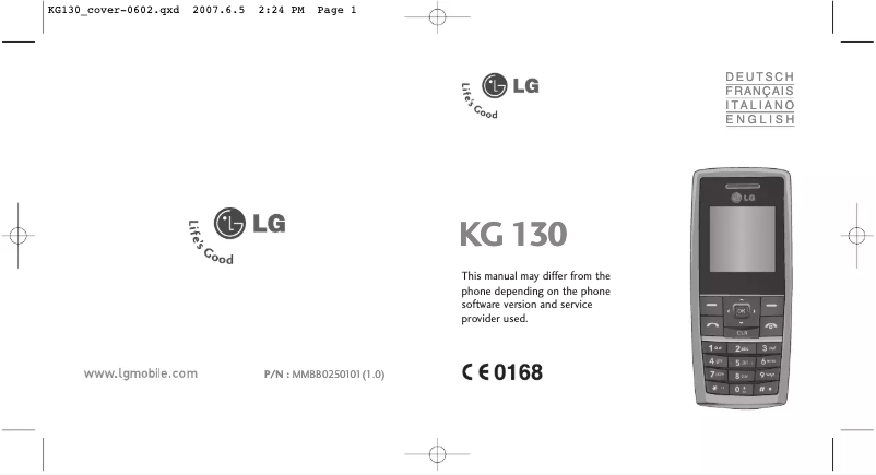 Página 1 del manual Manual de usuario LG KG130