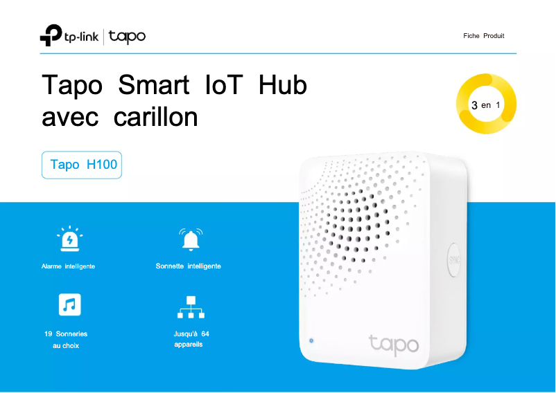 Image de la première page du manuel de l'appareil Tapo H100