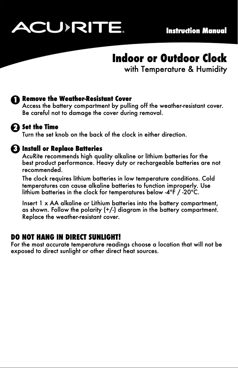 Image de la première page du manuel de l'appareil 02418A1SB