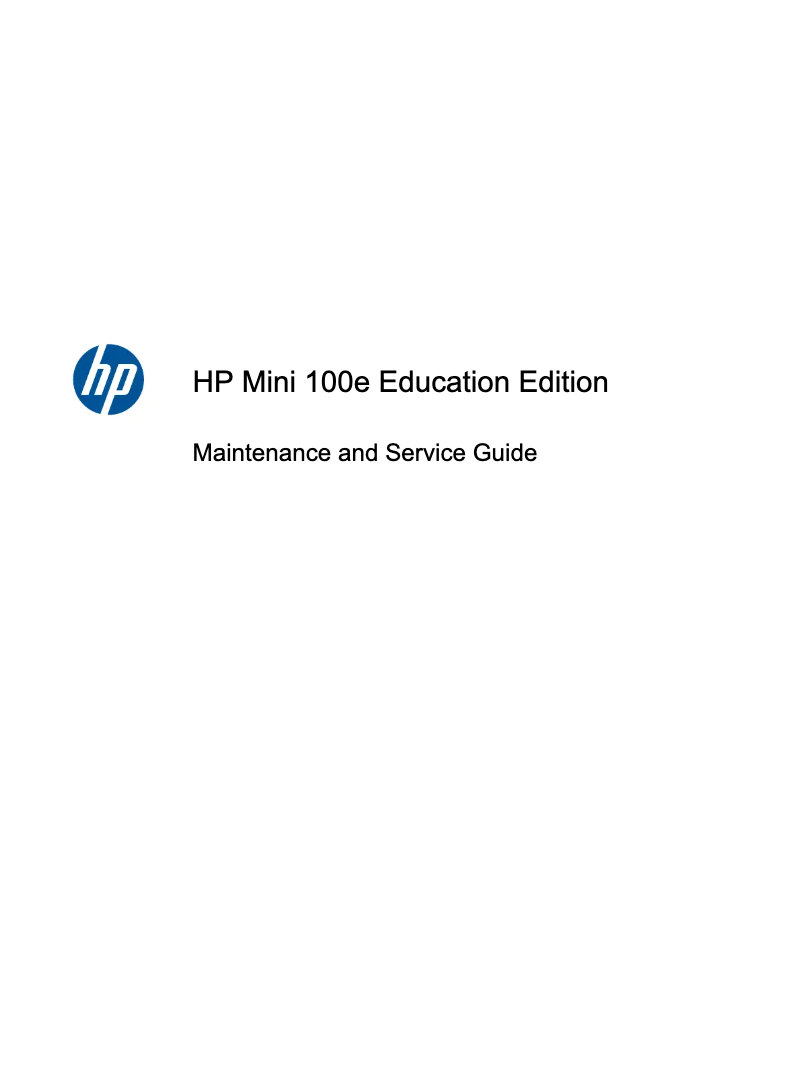 Página 1 del manual Manual de uso y mantenimiento HP Mini 100e