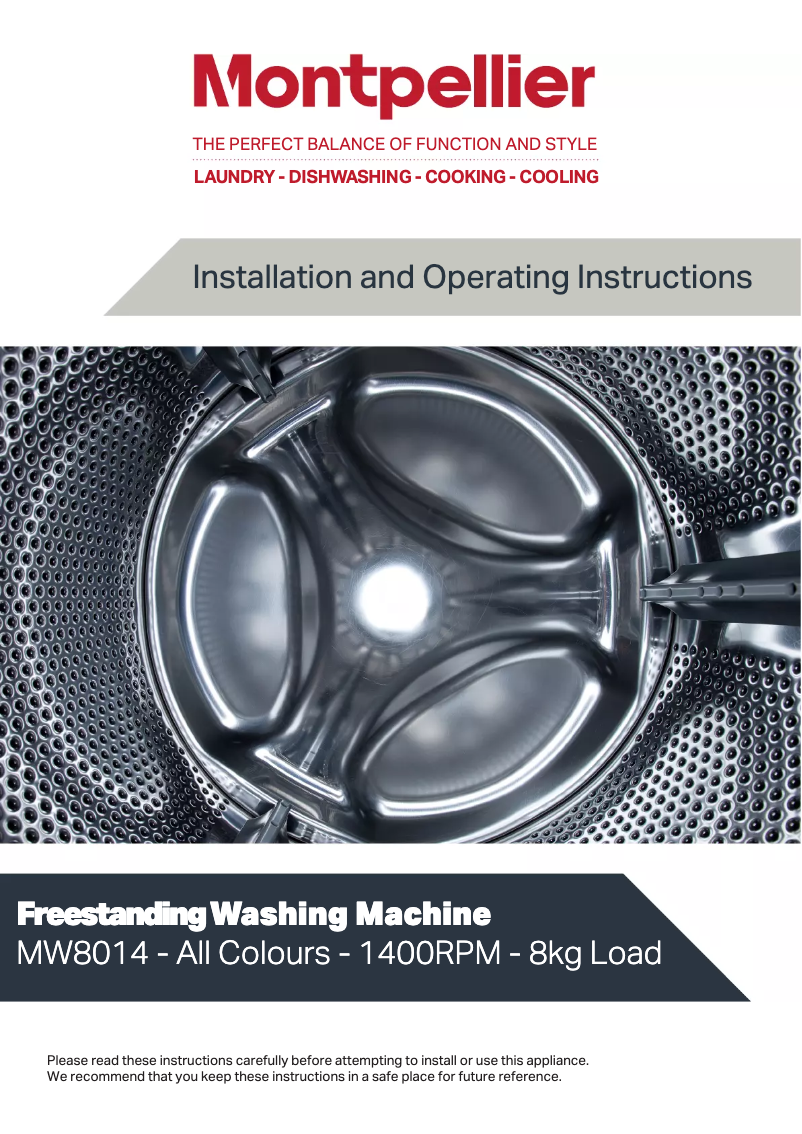 Page 1 de la notice Manuel utilisateur Montpellier MW8014S