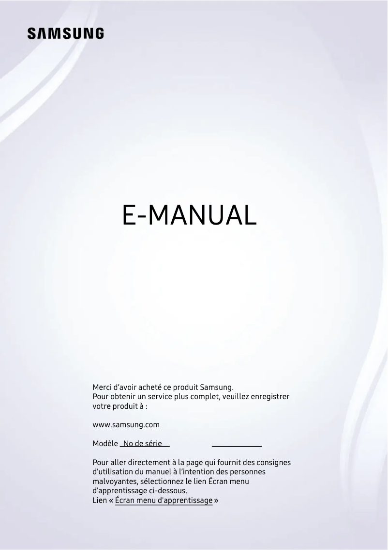 Page 1 de la notice Manuel utilisateur Samsung QN75Q70AAF