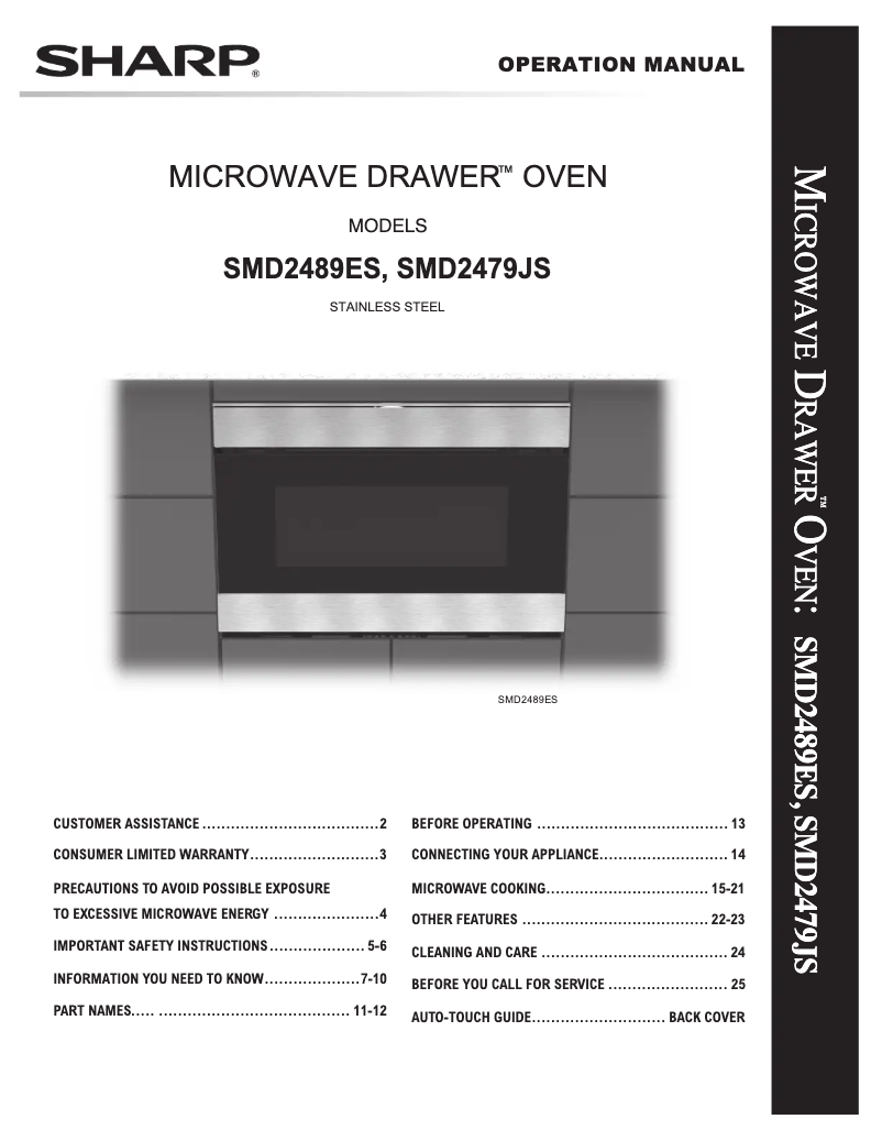 Page 1 de la notice Manuel utilisateur Sharp SMD2479JS
