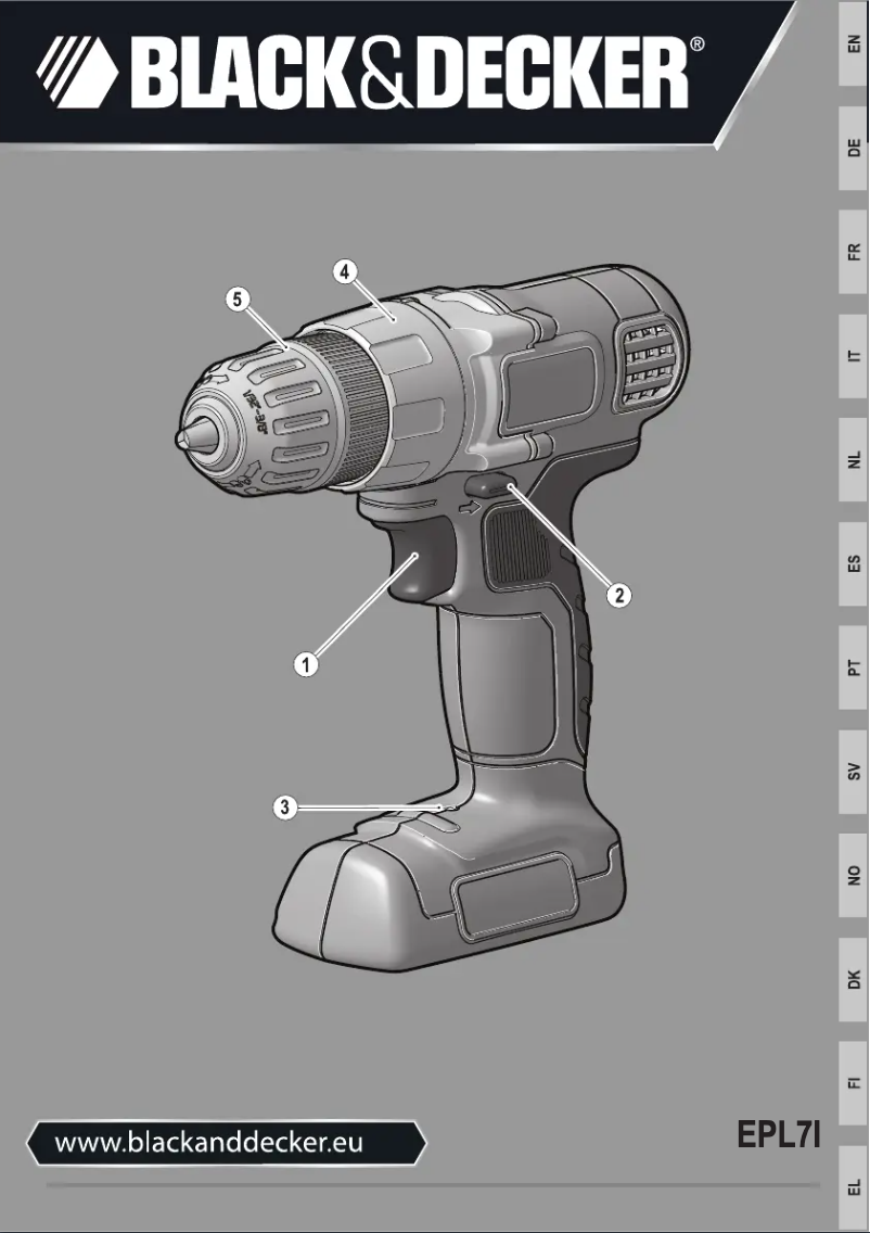 Page 1 de la notice Manuel utilisateur Black & Decker EPL7I