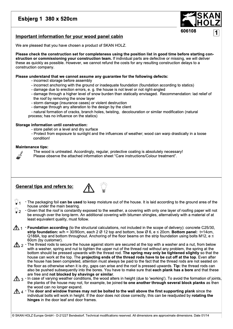 Página 1 del manual Manual de usuario Skan Holz Esbjerg 1