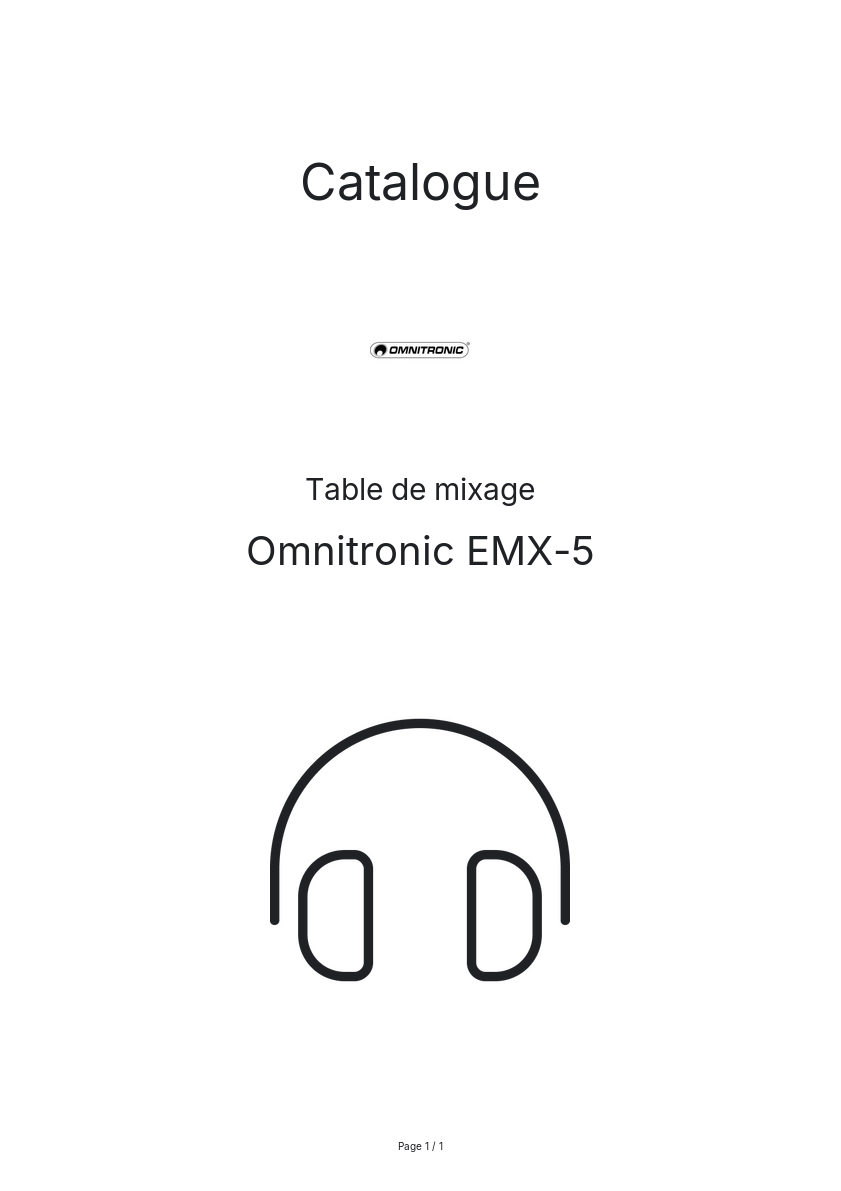 Image de la première page du manuel de l'appareil EMX-5