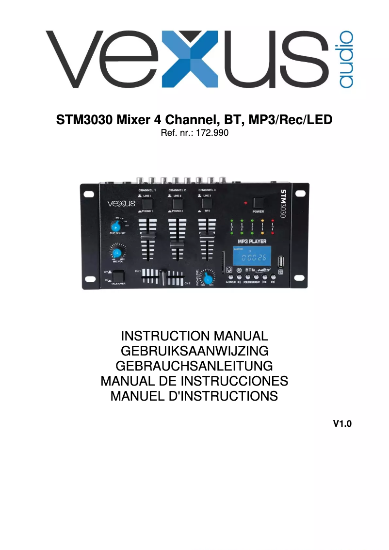 Page n°1 - Manuel utilisateur Vexus STM3030