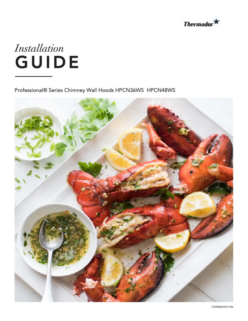 Page 1 de la notice Guide d'installation Thermador HPCN48WS