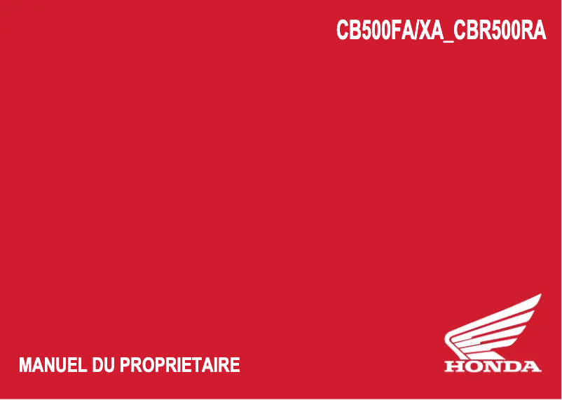Image de la première page du manuel de l'appareil CB500FA (2024)