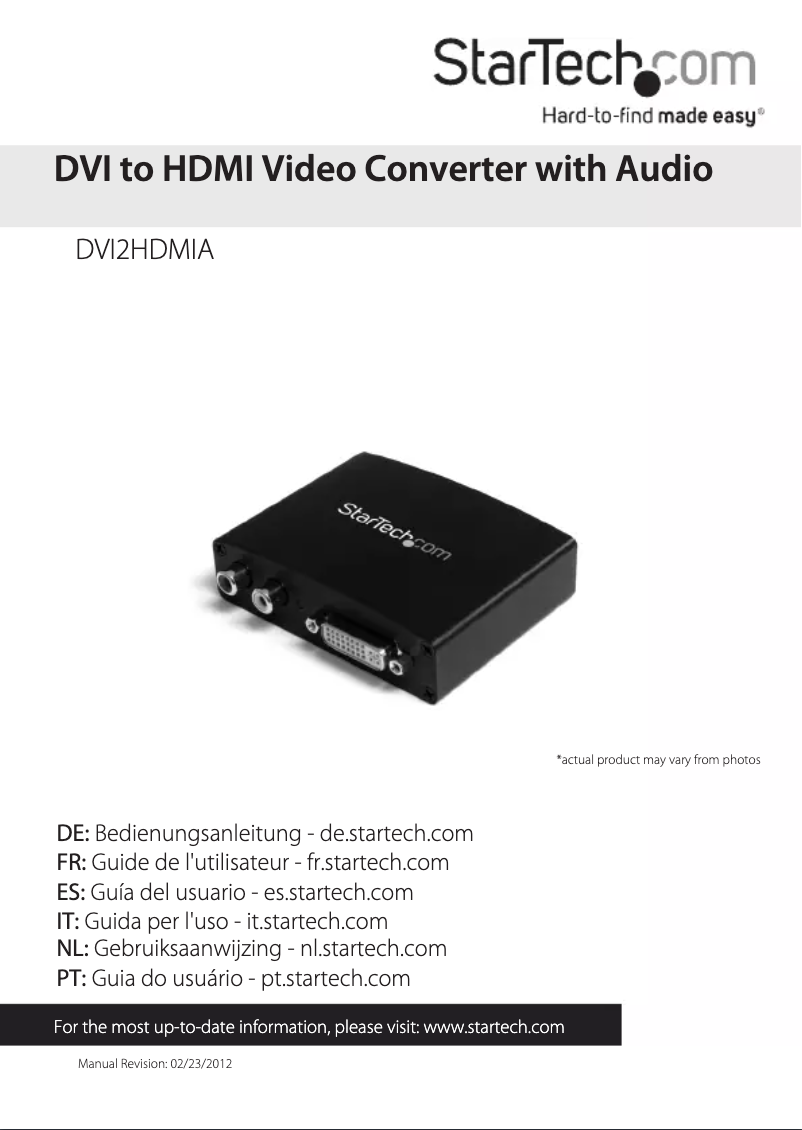 Página 1 del manual Manual de usuario StarTech.com DVI2HDMIA