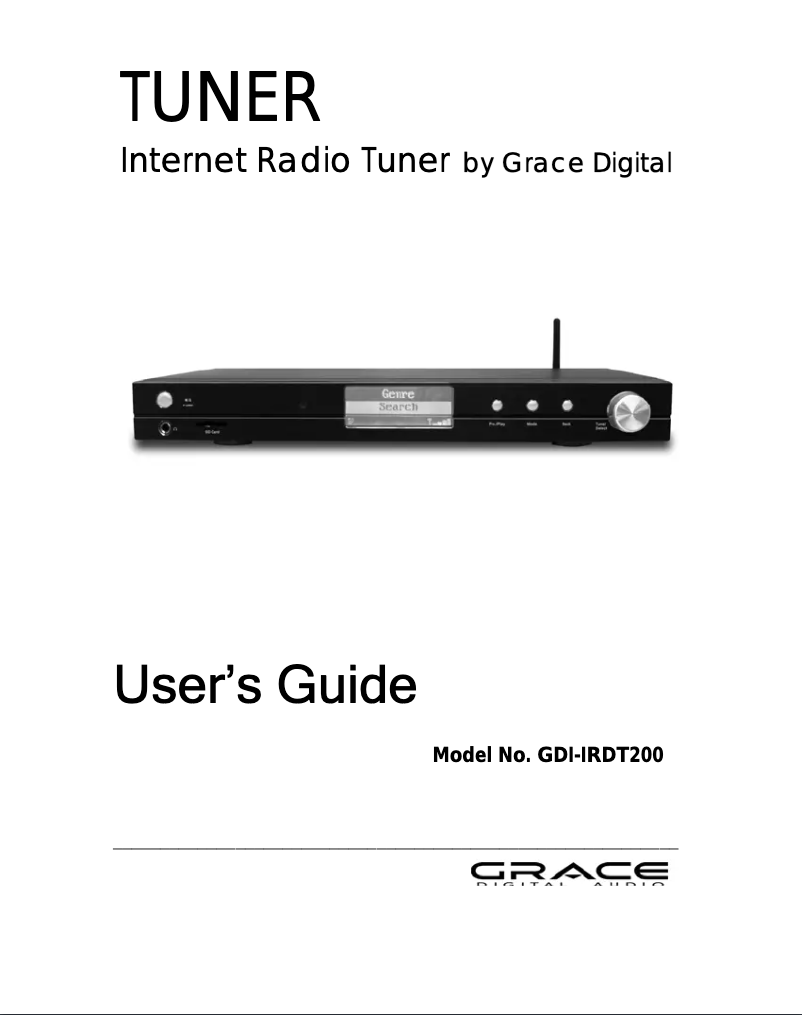 Page n°1 - Manuel utilisateur Grace Digital Audio Tuner GDI-IRDT200