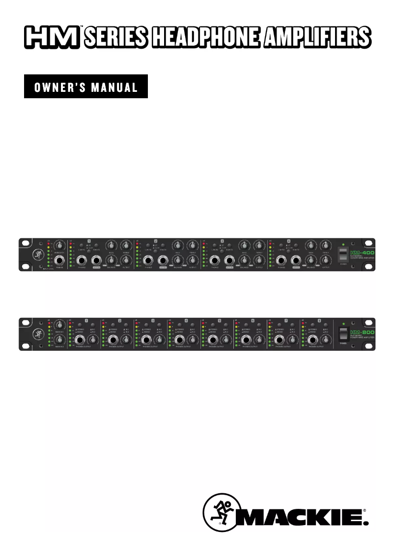 Page n°1 - Manuel utilisateur Mackie HM-800