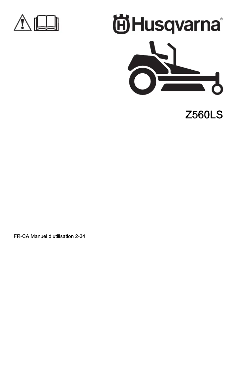 Page n°1 - Manuel utilisateur Husqvarna Z560LS