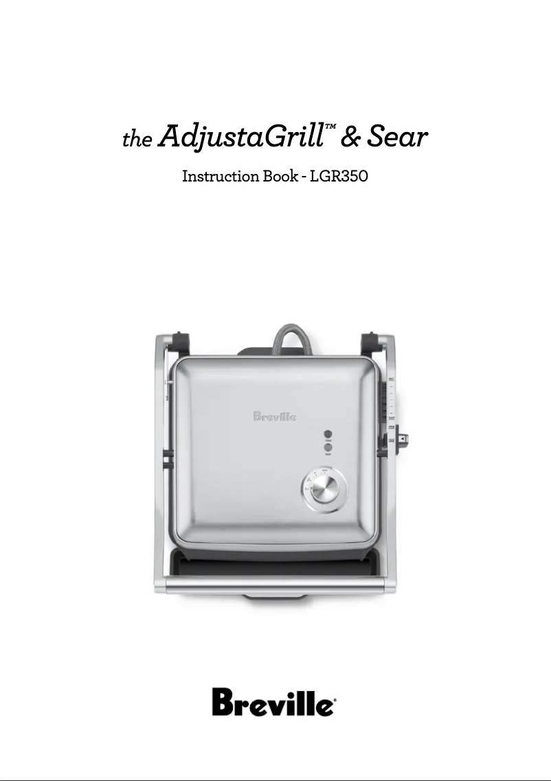Image de la première page du manuel de l'appareil the AdjustaGrill & Sear LGR350