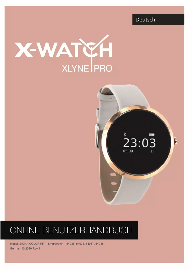 Page 1 de la notice Manuel utilisateur X-WATCH Siona Color Fit