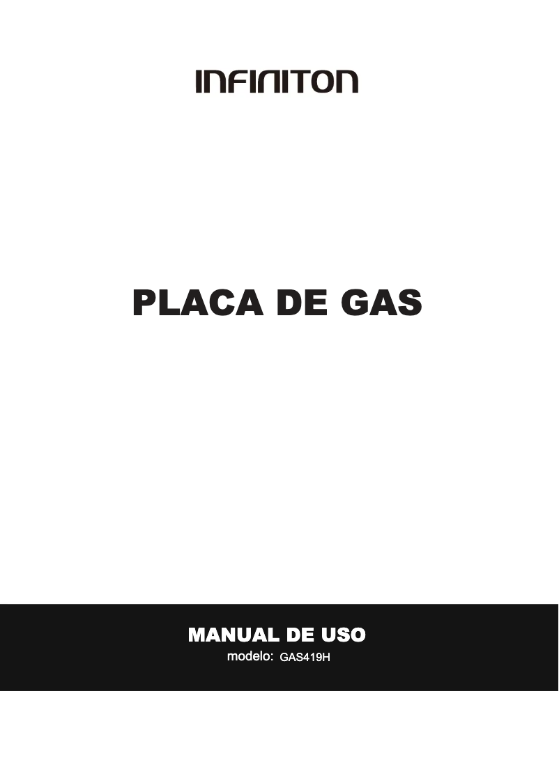 Page 1 de la notice Manuel utilisateur Infiniton GAS419H