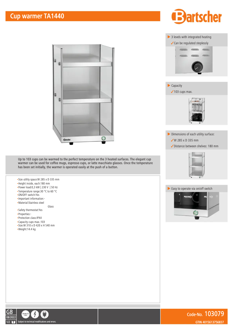 Image de la première page du manuel de l'appareil TA1440