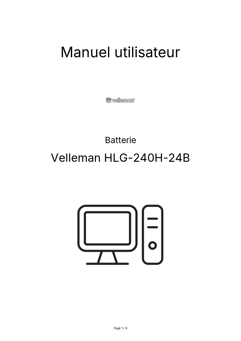Image de la première page du manuel de l'appareil HLG-240H-24B