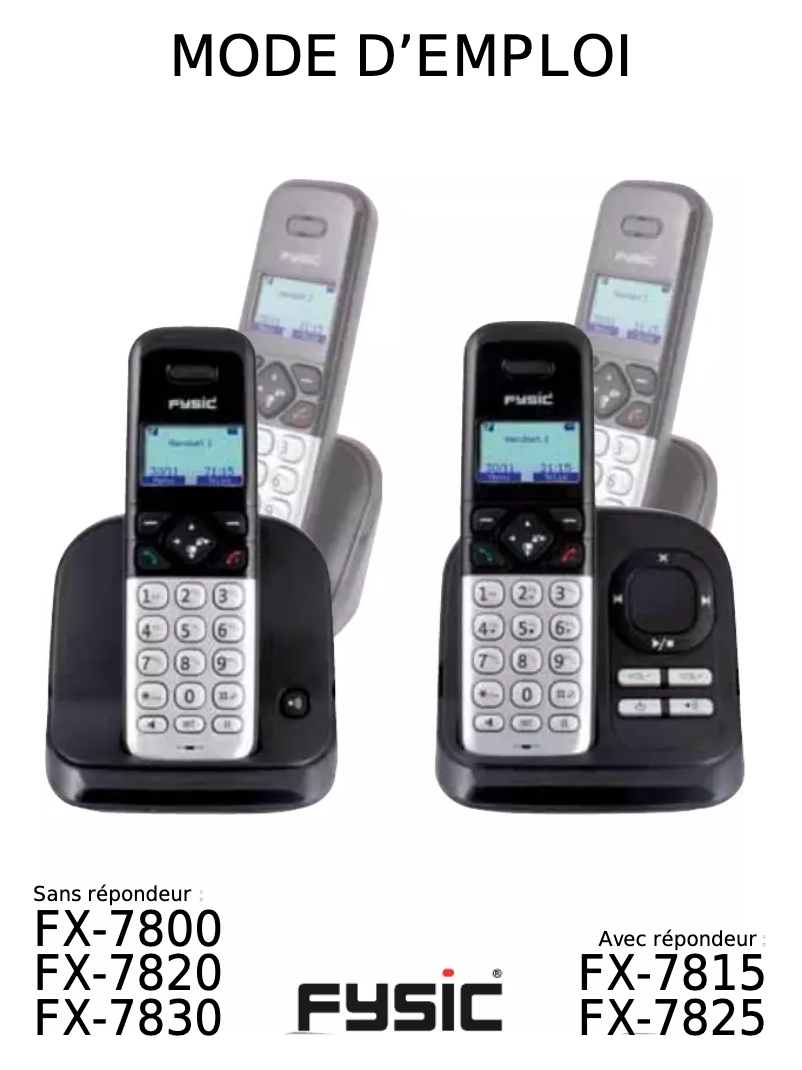 Image de la première page du manuel de l'appareil FX-7800