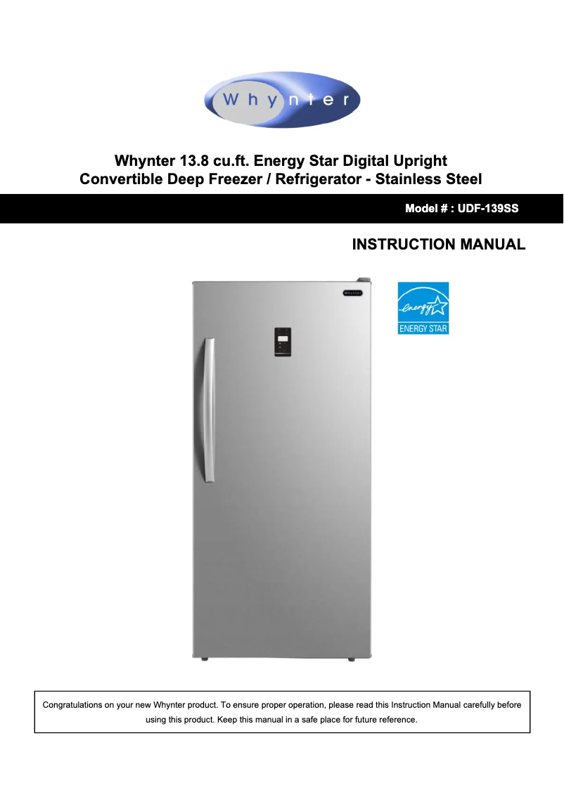 Image de la première page du manuel de l'appareil UDF-139SS