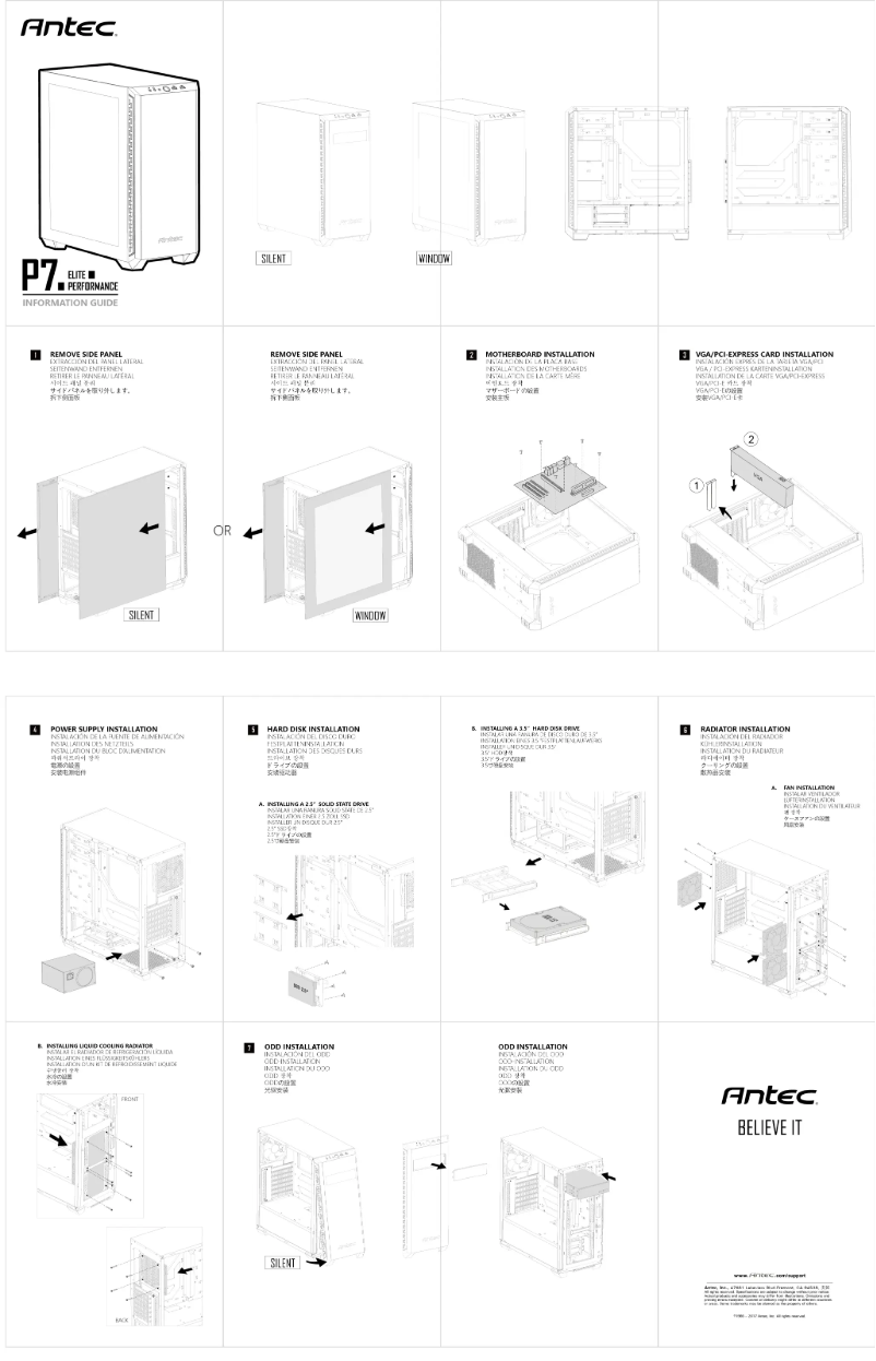 Page 1 de la notice Manuel utilisateur Antec P7 Silent