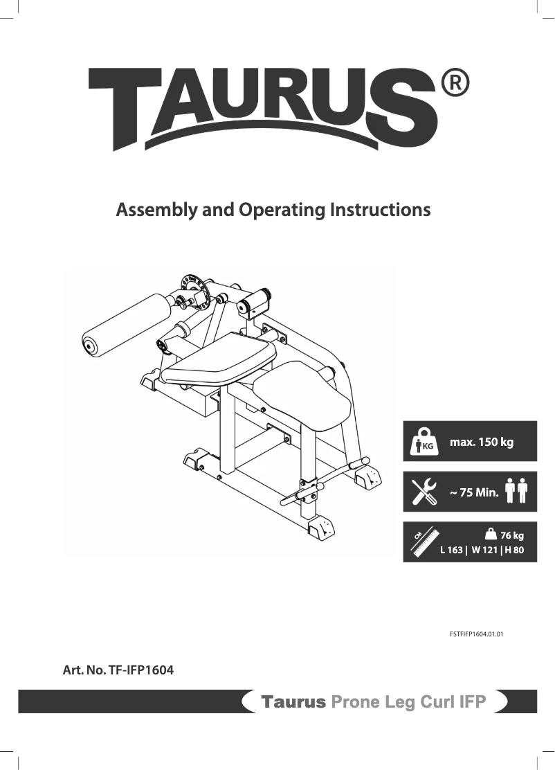 Página 1 del manual Manual de usuario Taurus Prone Leg Curl IFP