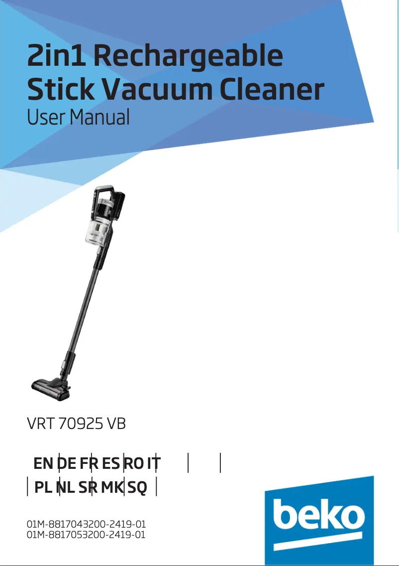 Page n°1 - Manuel utilisateur Beko VRT70925VB