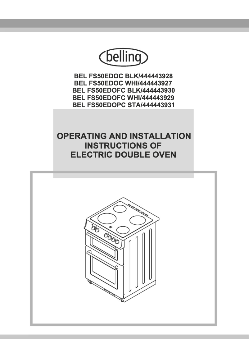 Page n°1 - Manuel utilisateur Belling BEL FS50
