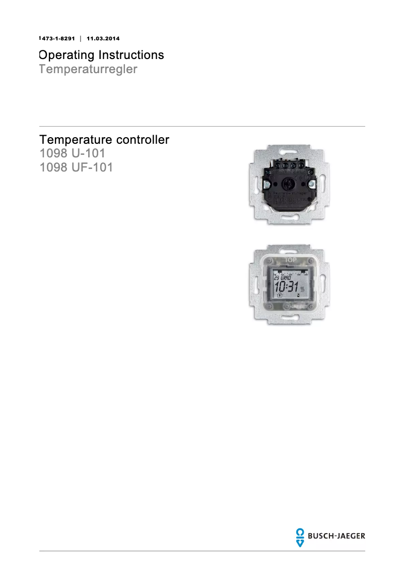 Page n°1 - Manuel utilisateur Busch-Jaeger 1098 U-101