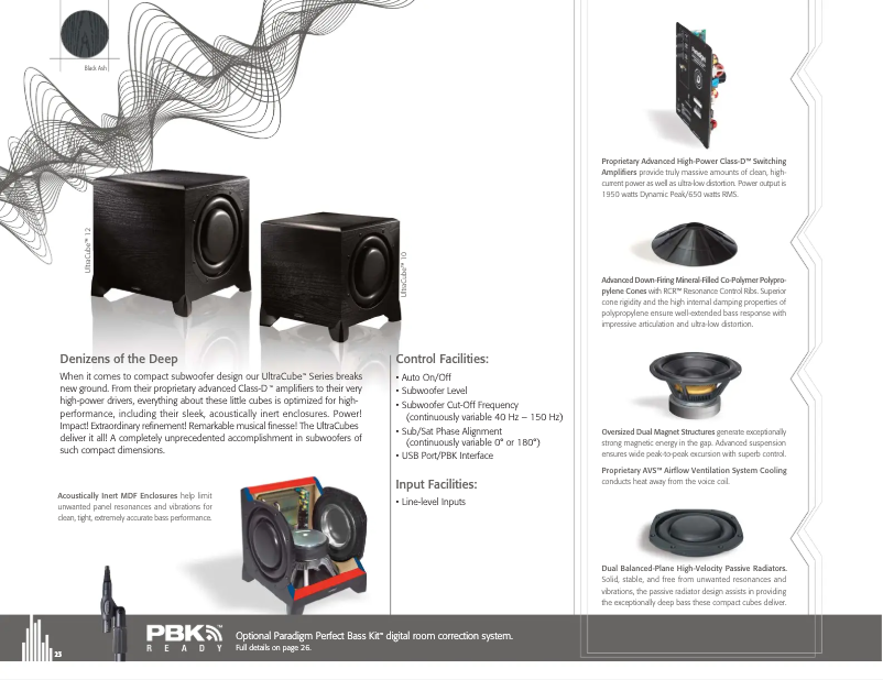 Page 1 de la notice Fiche technique Paradigm UltraCube 10