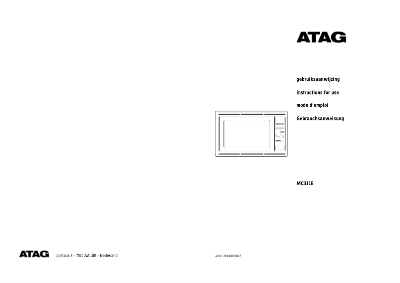 Page 1 de la notice Manuel utilisateur Atag MC300E