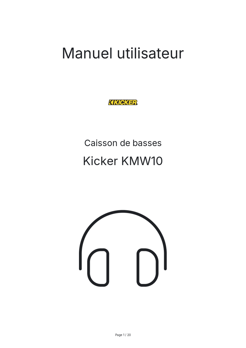 Image de la première page du manuel de l'appareil KMW10