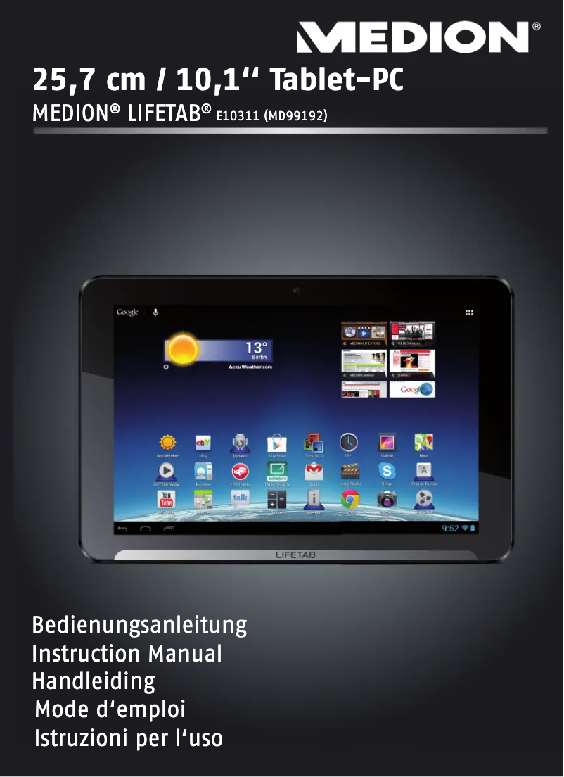 Page 1 de la notice Manuel utilisateur Medion Lifetab E10311 (MD99192)