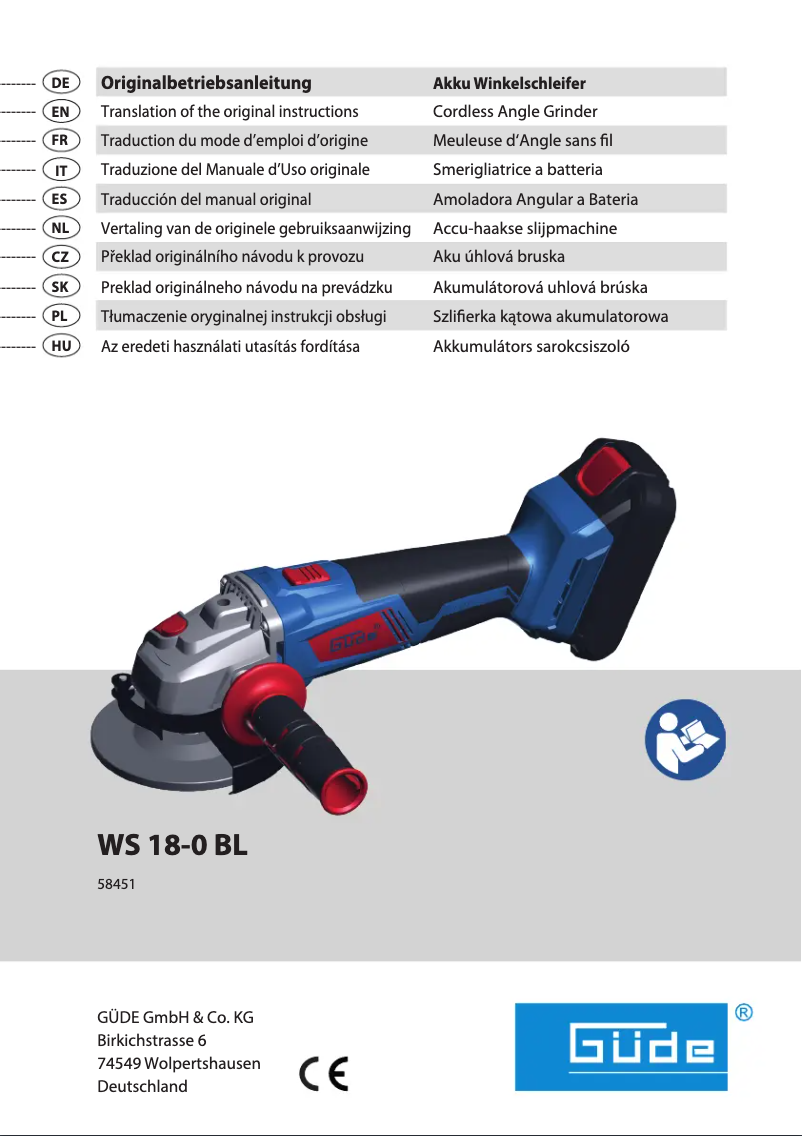 Image de la première page du manuel de l'appareil WS 18-0 BL